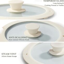 CAROTE Pots and Pans Set Non Stick, 15pcs Cookware Sets, Dishwasher/Oven/Fridge Safe, Kitchen Set, Space Saving Pots Set