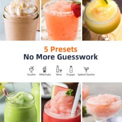 CyberChill Slushie Machine, 24-Hour Delay Start&Cold Retention, Frozen Drink Maker with 5 Preset Programs
