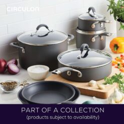 Circulon 83903 Radiance Hard Anodized Nonstick Cookware Pots and Pans Set, 10 Piece, Gray
