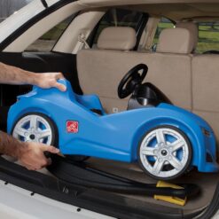 Step2 Whisper Ride Cruiser Kids Push Car, Ride On Toy, Stroller Substitute, Includes Seat Belt & Horn, Made of Durable Plastic, Blue