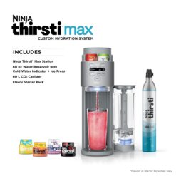 Ninja Thirsti Max Custom Hydration System, Soda Maker, Sparkling Water Maker, Custom Still & Sparkling Drinks