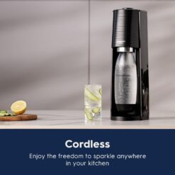 SodaStream Terra Soda Streaming Machine - Sparkling Water Maker with CO2 & Bubly Drop - Eco-Friendly, No Batteries Needed - Black