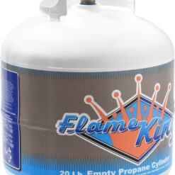 Flame King YSN201b 20 Pound Steel Propane Tank Cylinder with Type 1 Overflow Protection Device Valve for Grills and BBQs, White