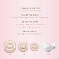 INFINITIPRO BY CONAIR Ceramic Flocked - Hot Rollers for Long, Medium, and All Hair - Hair Curler - Hair Roller Clips Included