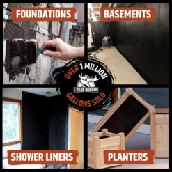 Liquid Rubber Basement and Foundation Repair Sealant - Waterproof Concrete Sealer & Crack Filler, 5 Gallon