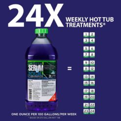 Hot Tub Serum A Weekly Maintenance Hot Tub Cleaner/Clarifier/Conditioner/Softener All-in-One 2 Liter (24 Weekly doses)