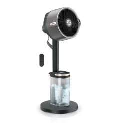 Shark FlexBreeze Pro Mist Fan — Indoor & Outdoor, Integrated Misting, Pedestal to Tabletop, Corded or Cordless, Up to 24-Hr Battery, Oscillating, Charcoal Grey, FA302