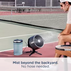 Shark FlexBreeze Pro Mist Fan — Indoor & Outdoor, Integrated Misting, Pedestal to Tabletop, Corded or Cordless, Up to 24-Hr Battery, Oscillating, Charcoal Grey, FA302