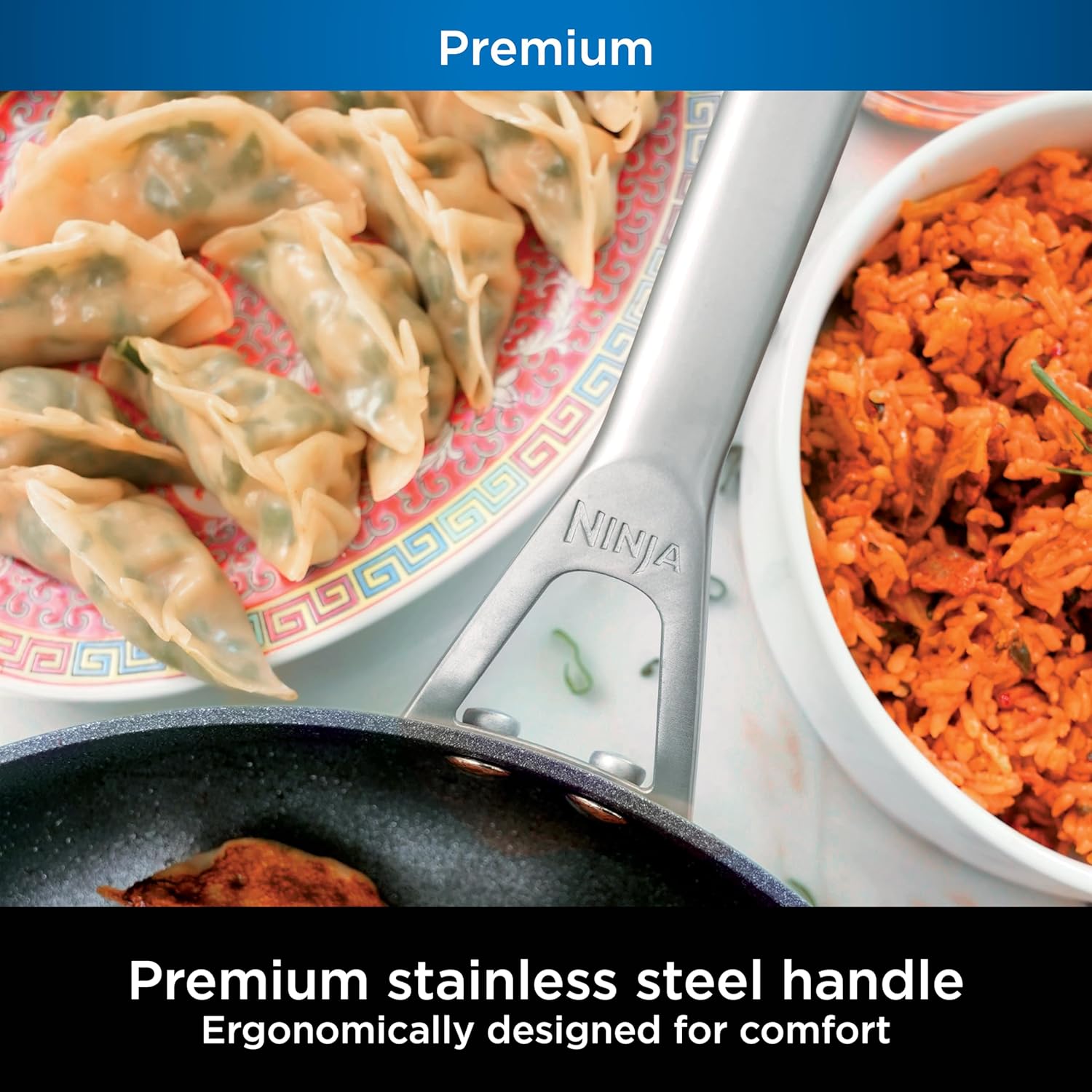 Ninja Cookware, Ninja NeverStick Premium, 16-Piece Pots and Pans Set, Non Stick Frying Pans, Kitchen Essentials, Stock Pot