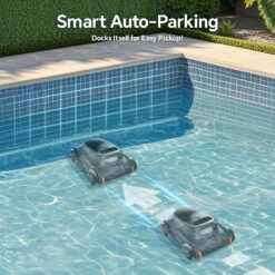 RERIOU Pool Vacuum 150 Mins Running Up to 2000 Sq.ft, Robotic Pool Cleaner, Cordless Robotic Pool Vacuum for Above Ground Pool