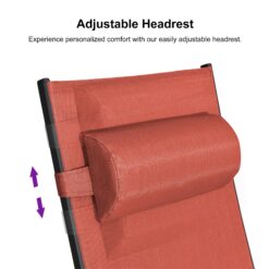 PURPLE LEAF Patio Chaise Lounge Set Outdoor Lounge Chair Beach Pool Sunbathing Lawn Lounger, Coral Red