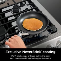 Ninja Pots and Pans Set Non Stick | Comfort Grip 10-Piece Cookware Set with NeverStick, Oven Safe to 400°F, CW69010