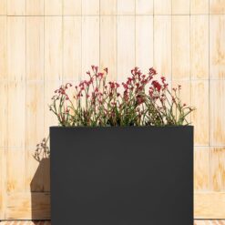 Veradek Block Series Span Plastic Planter - Tall Rectangular Planter for Indoor or Outdoor Patio/Porch,Medium, Black
