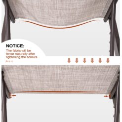 Crestlive Products Lounge Chair Outdoor Set of 2, Aluminum Pool Chaise Lounge Chairs, (Beige)