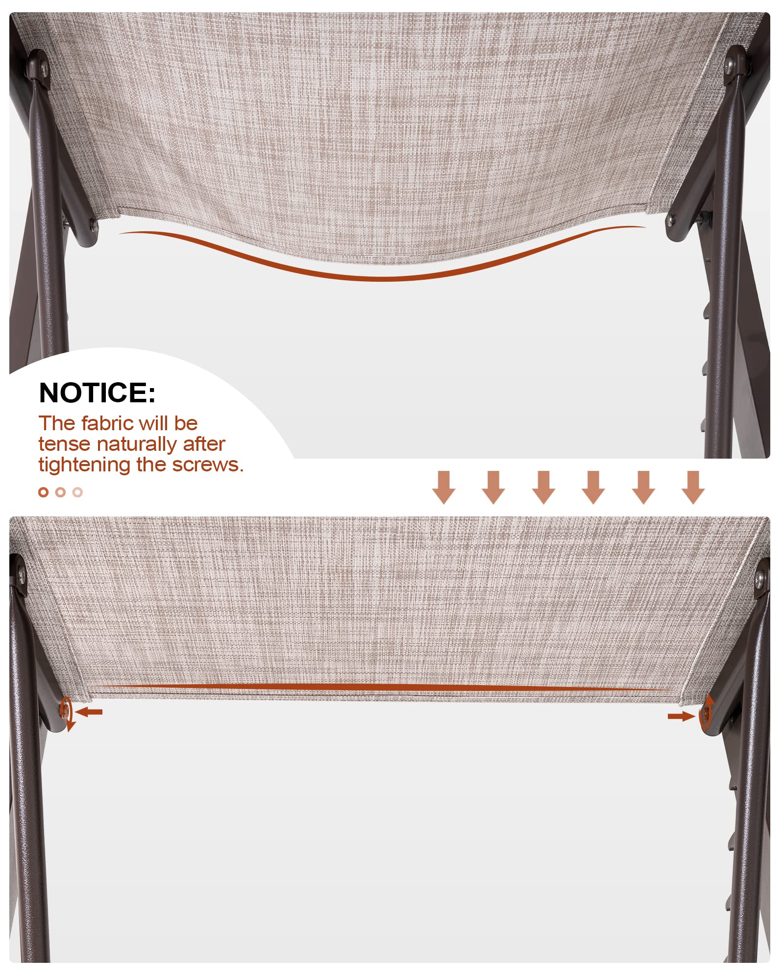 Crestlive Products Lounge Chair Outdoor Set of 2, Aluminum Pool Chaise Lounge Chairs, (Beige)
