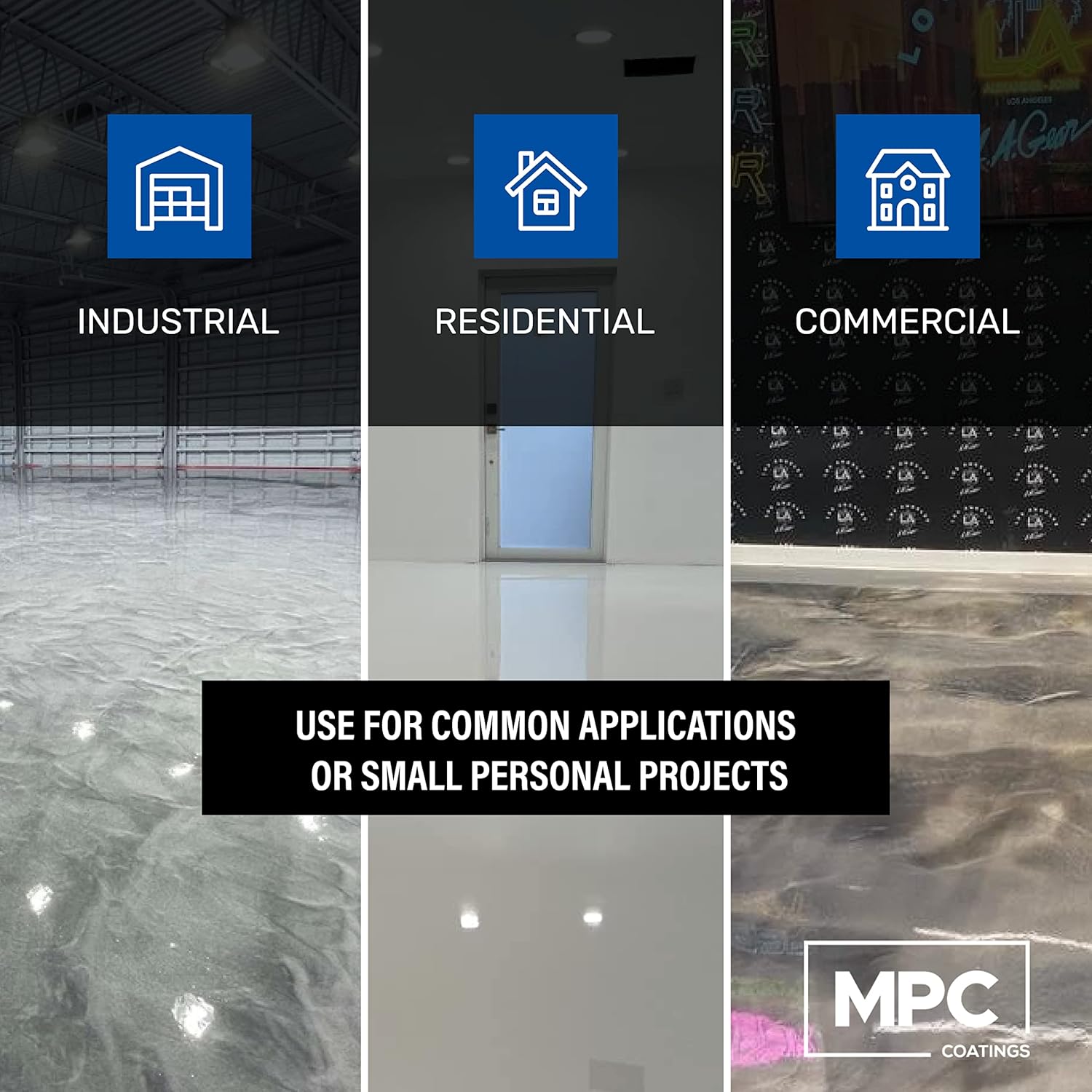 Master Protective Coatings Black Epoxy Resin Coating for Floors & Counter Tops, Self Leveling - 3 Gallon Kit, PRETINT BLACK