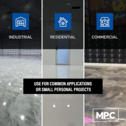 Master Protective Coatings Clear Epoxy Resin Coating for Floors & Counter Tops, 100% Solids, Self Leveling - 3 Gallon Kit
