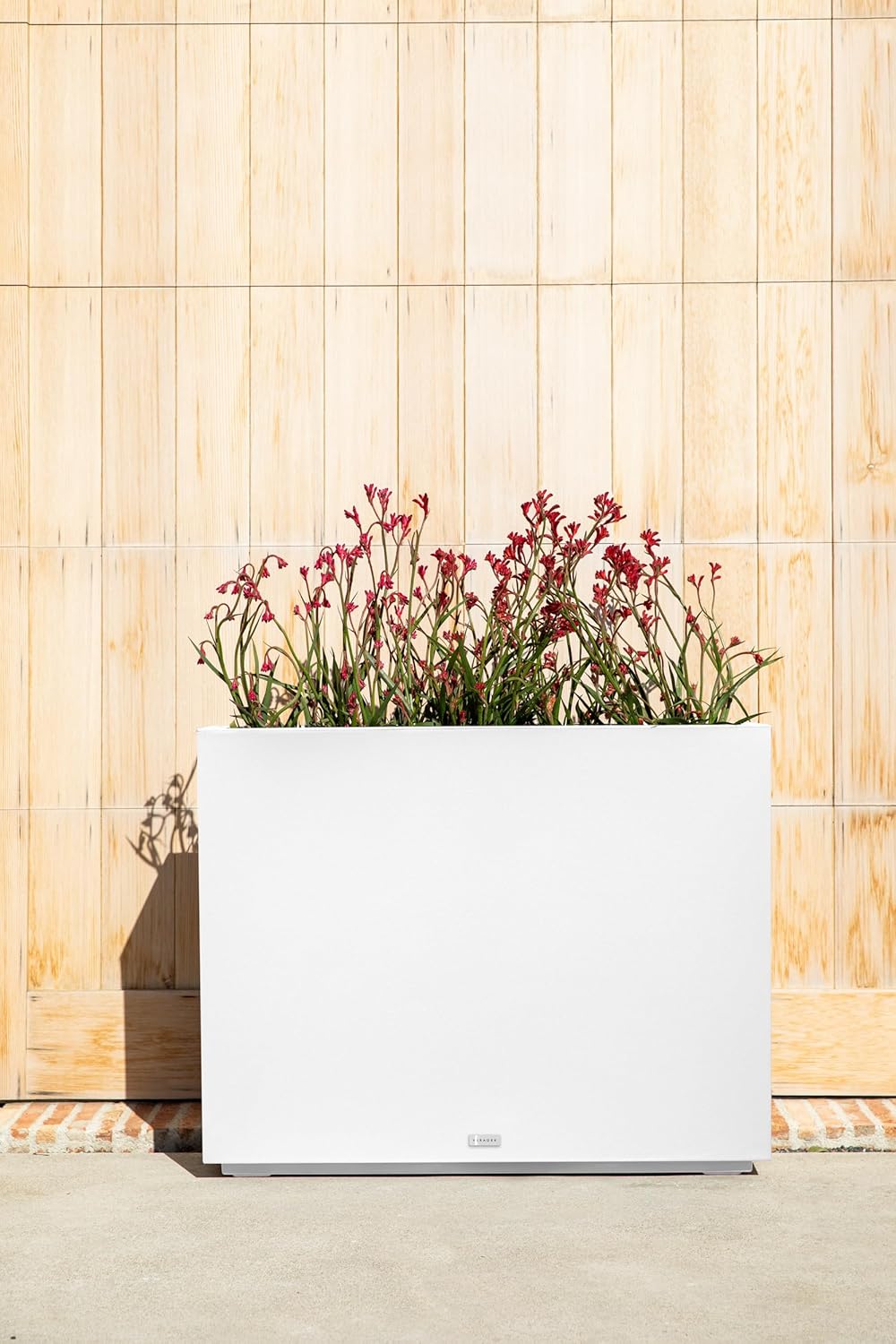 Veradek Span Plastic Box Series Planter - Tall Rectangular,Medium, White