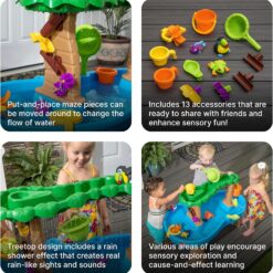 Step2 Tropical Rainforest Water Table, Kids Water and Sand Activity Sensory Playset, Summer Outdoor Toys, Blue & Brown