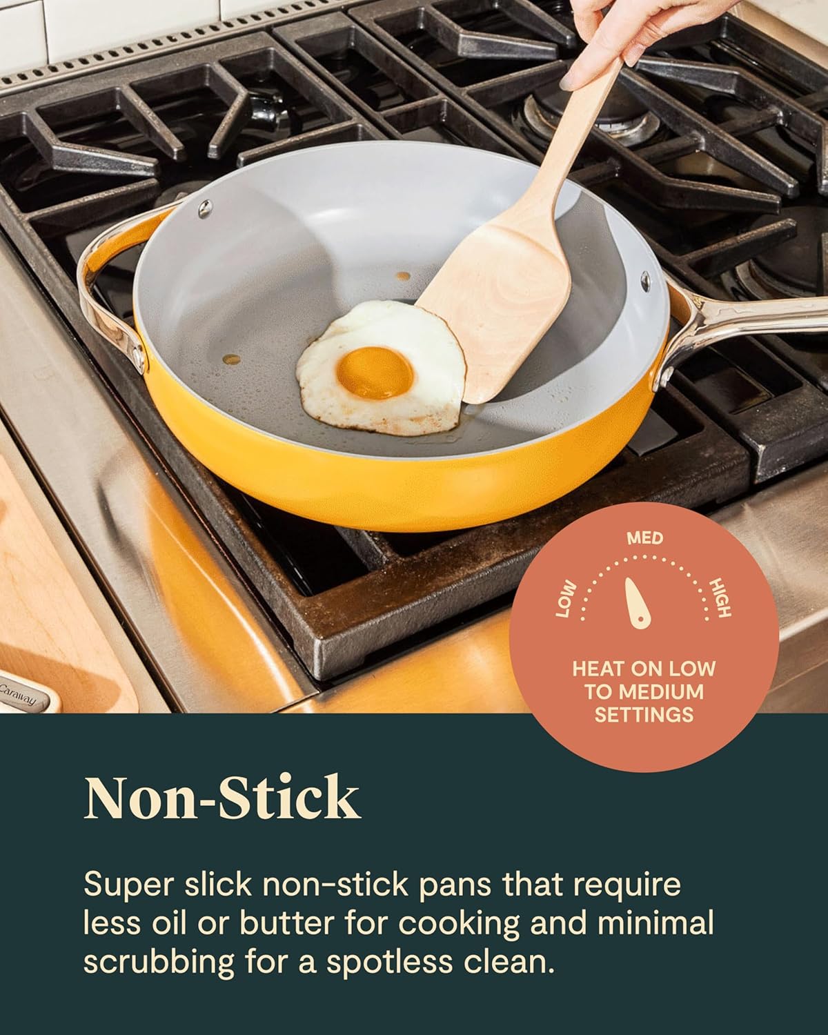 Caraway Nonstick Ceramic Cookware Set (12 Piece) Pots, Pans, Lids and Kitchen Storage - Marigold