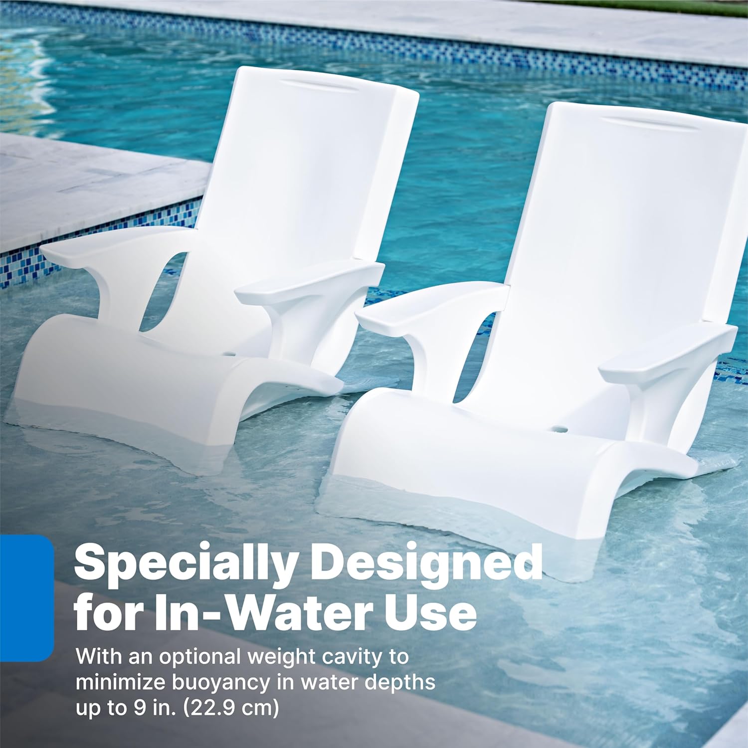 Step2 Vero Adirondack Chair, Stylish Poolside Lounger, Fade-Resistant, Waterproof Patio Furniture for Sun Shelf, White - Image 8