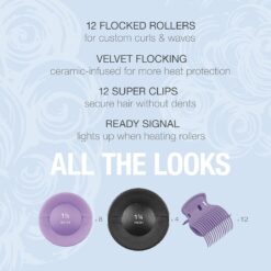 Conair Hot Rollers Hair Curlers for Long, Medium and All Hair, Heated Rollers with Roller Clips Included