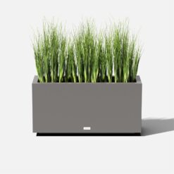 Veradek Block Series Long Box Planter - Large Rectangular Planter for Indoor or Outdoor Patio/Porch, Gray