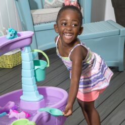 Step2 Rain Showers and Unicorns Water Table, Kids Water and Sand Activity Sensory Playset, Summer Outdoor Toys, Blue & Purple