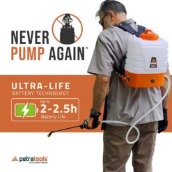 PetraTools 2 Gallon Battery Powered Backpack Sprayer in Lawn and Garden - HD2000 - Long Battery Life & Padded Straps (2 Gallon)