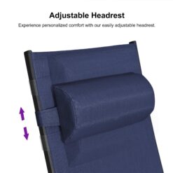 PURPLE LEAF Patio Chaise Lounge Set Outdoor Beach Pool Sunbathing Lawn Lounger Recliner, Navy Blue