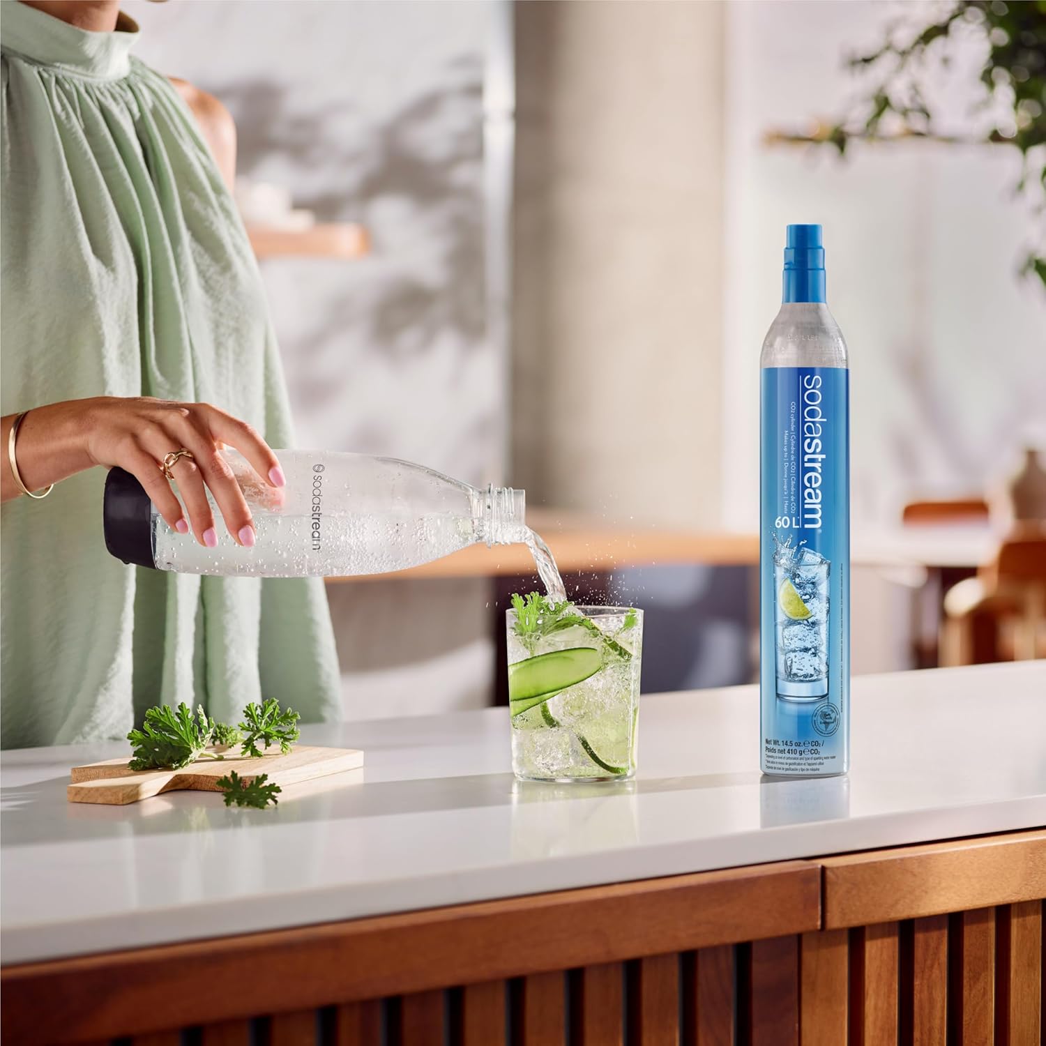 SodaStream CO2 Gas Refill Pack - 2 Cylinders, BLUE Screw - in System