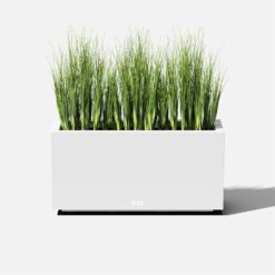 Veradek Block Series Long Box Planter - Large Rectangular Planter for Indoor or Outdoor Patio/Porch, White