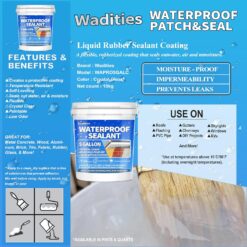Wadities Wall Bathroom Roof Water-Based Waterproof Coating, Liquid Waterproof Sealant Clear - 5 Gallon