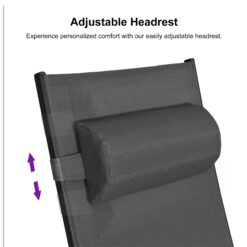 PURPLE LEAF Patio Chaise Lounge Set of 3 Outdoor Lounge Chair Beach Pool Sunbathing Lawn Lounger, Black