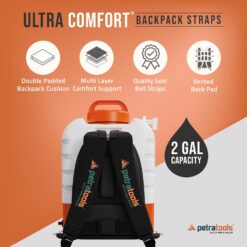 PetraTools 2 Gallon Battery Powered Backpack Sprayer in Lawn and Garden - HD2000 - Long Battery Life & Padded Straps (2 Gallon)