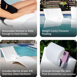 Step2 Vero Pool Lounger Loveseat, Fade-Resistant, Waterproof Patio Furniture, White