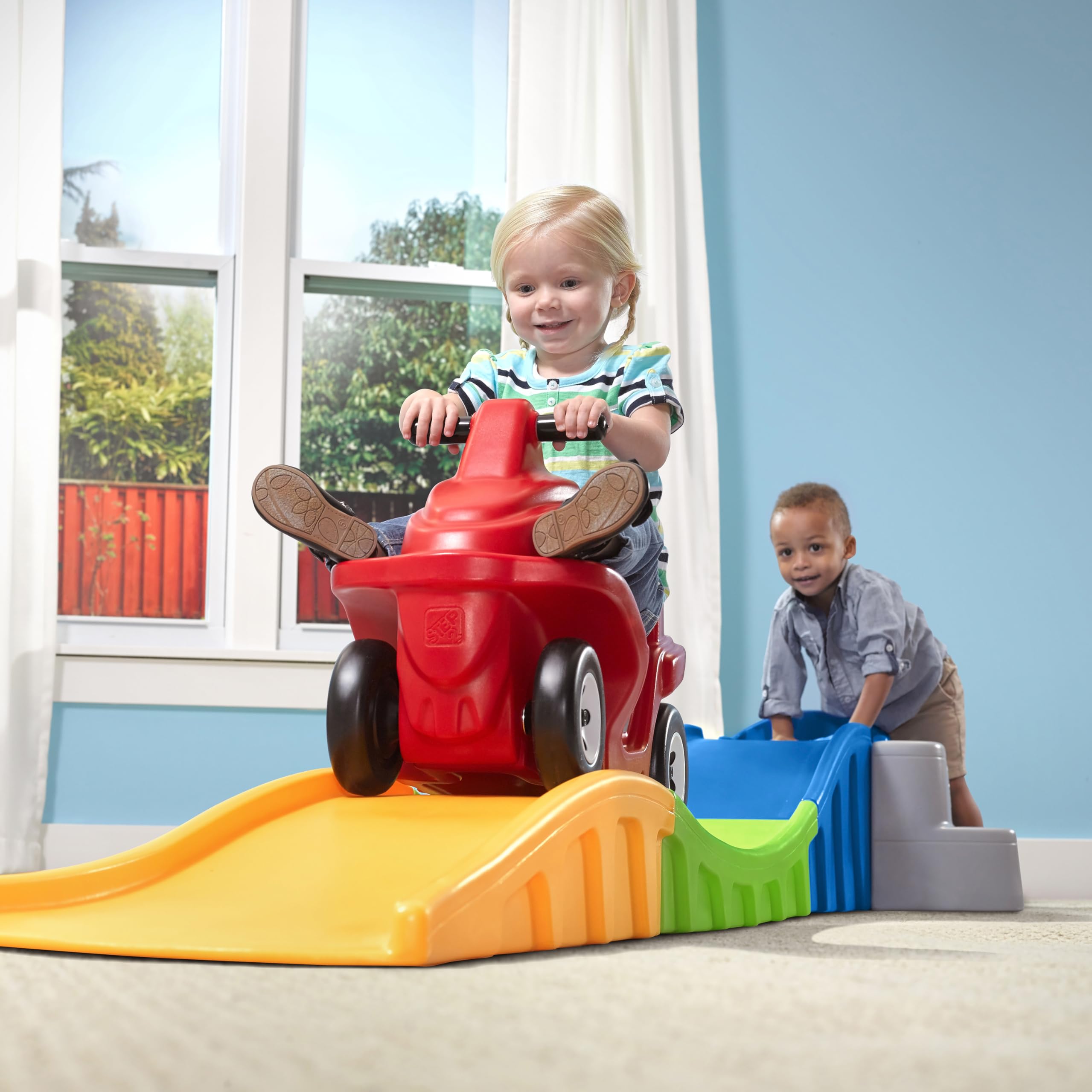 Step2 Anniversary Edition Up & Down Indoor Outdoor Roller Coaster Toy w/ Car