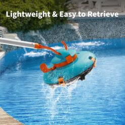 LVKE L1 Cordless Robotic Pool Cleaner, Pool Vacuum with Upgraded Obstacle-Crossing, 70 Mins Runtime, Lake Blue