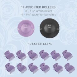 Conair Hot Rollers Hair Curlers for Long, Medium and All Hair, Heated Rollers with Roller Clips Included