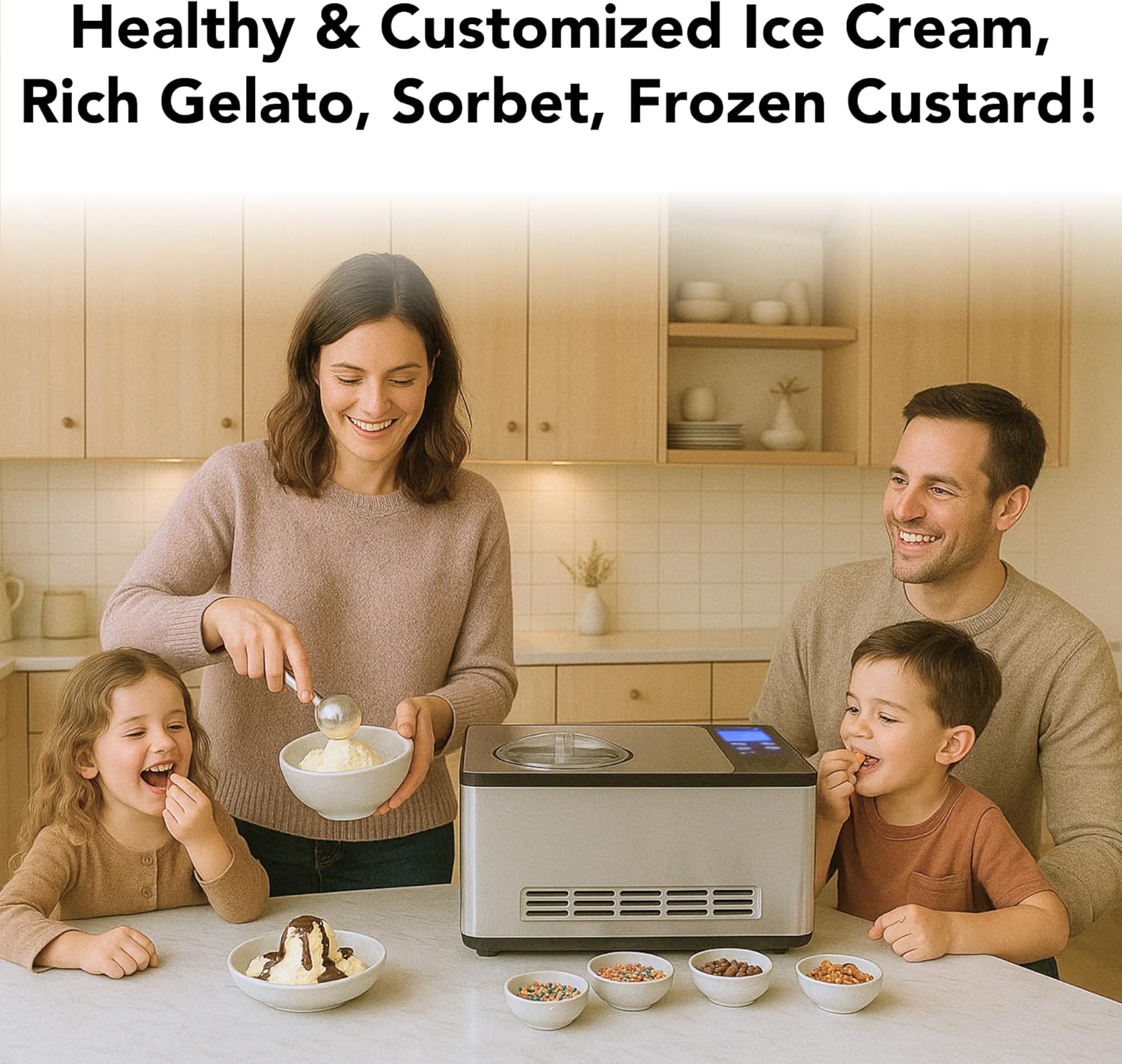 Whynter Ice Cream Maker Machine Automatic 2.1 Qt. with Built-In Compressor, ICM-200LS, Stainless Steel