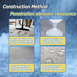 Wadities Wall Bathroom Roof Water-Based Waterproof Coating, Liquid Waterproof Sealant Clear - 5 Gallon