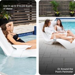 Step2 Vero Pool Lounger Loveseat, Fade-Resistant, Waterproof Patio Furniture, White
