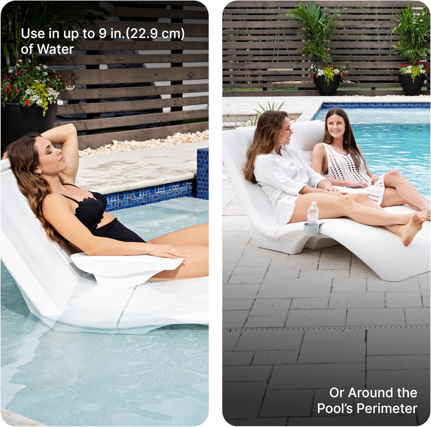 Step2 Vero Pool Lounger Loveseat, Fade-Resistant, Waterproof Patio Furniture, White