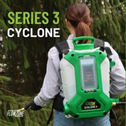 FlowZone Cyclone 3 Battery Powered Backpack Sprayer - Variable-Pressure 5-Position Electric Lawn & Garden Sprayer - 4 Gallon