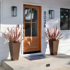 Veradek V-Resin Indoor/Outdoor Taper Planter, Set of 2 (30 inch, Espresso)