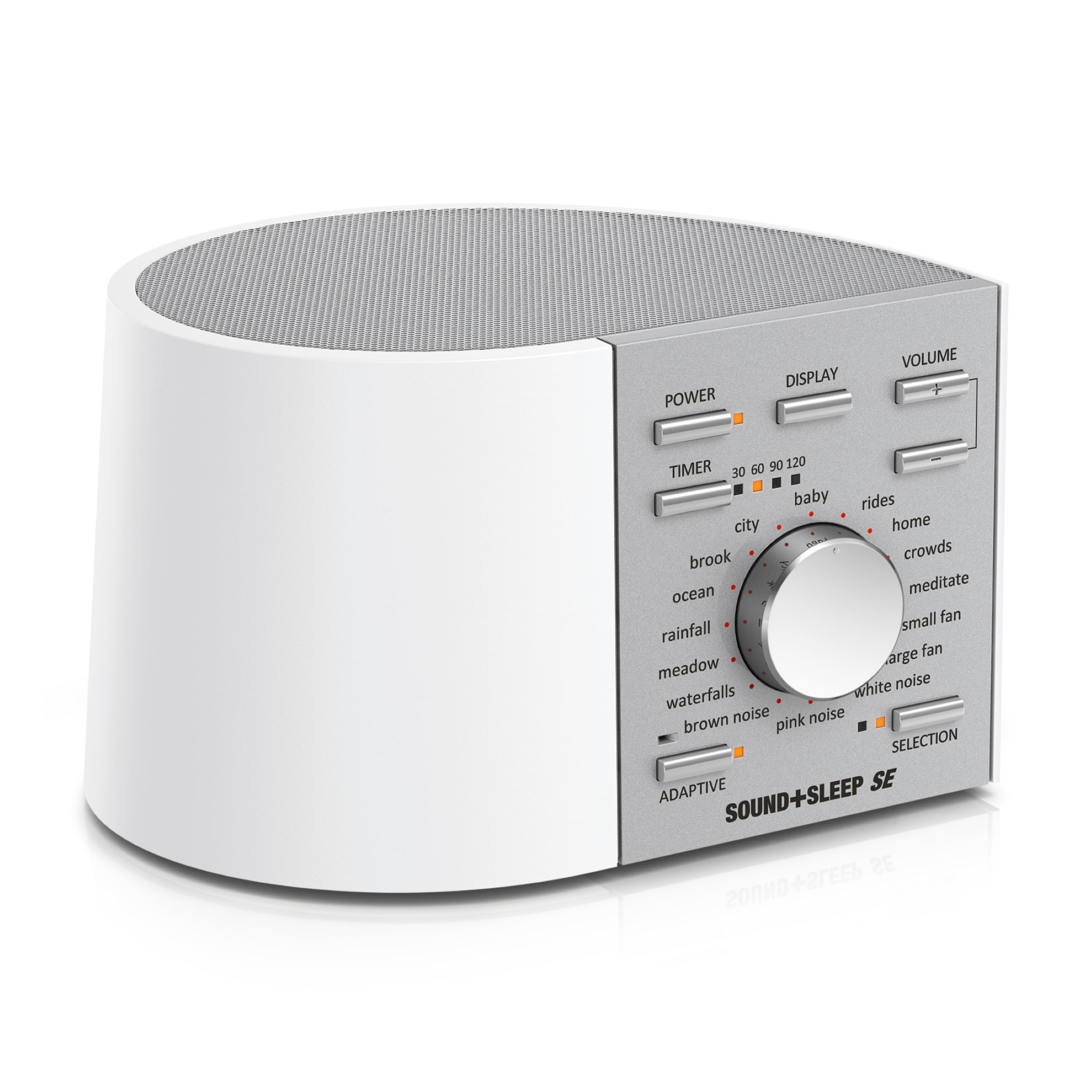 Adaptive Sound Technologies Sound + Sleep SE Noise Machine - White Noise Machine - White/Silver