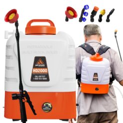 PetraTools 2 Gallon Battery Powered Backpack Sprayer in Lawn and Garden - HD2000 - Long Battery Life & Padded Straps (2 Gallon)