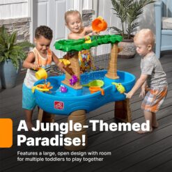 Step2 Tropical Rainforest Water Table, Kids Water and Sand Activity Sensory Playset, Summer Outdoor Toys, Blue & Brown