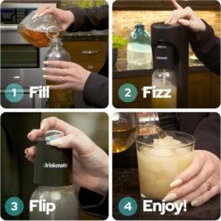 Drinkmate OmniFizz Sparkling Water and Soda Maker, Carbonates Any Drink, Special Bundle (Arctic Blue)