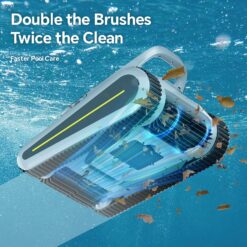 RERIOU Cordless Robotic Pool Cleaner -Pool Vacuum 180W Brushless Motor, 45,000Pa Suction, Wall Climbing, Sonar Navigation